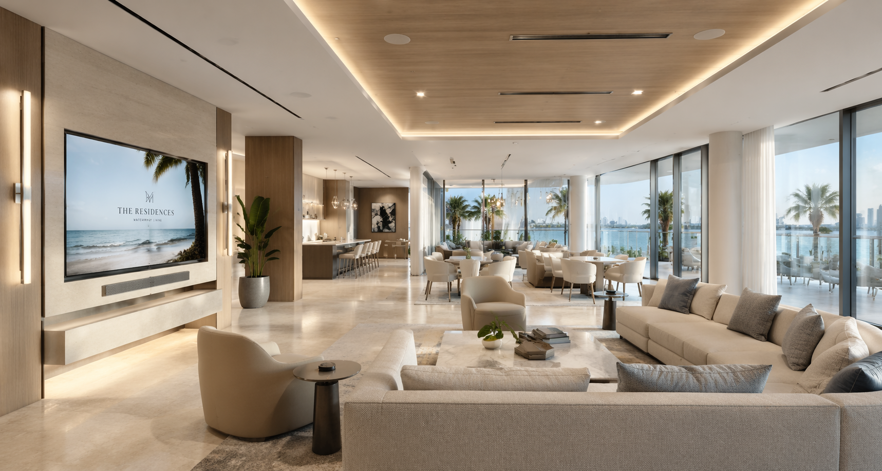 MDU amenity space with integrated technology